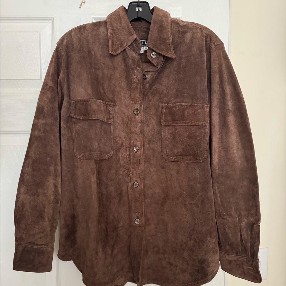 Vintage Brown Suede Shirt Jacket